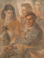 Portret rodziny z pieskiem
